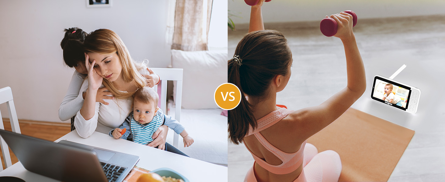 Відеоняня PARIS RHÔNE з 2 камерами, WiFi, 2K UHD, нічник, датчик руху/плачу, контроль температури та вологості, колискові