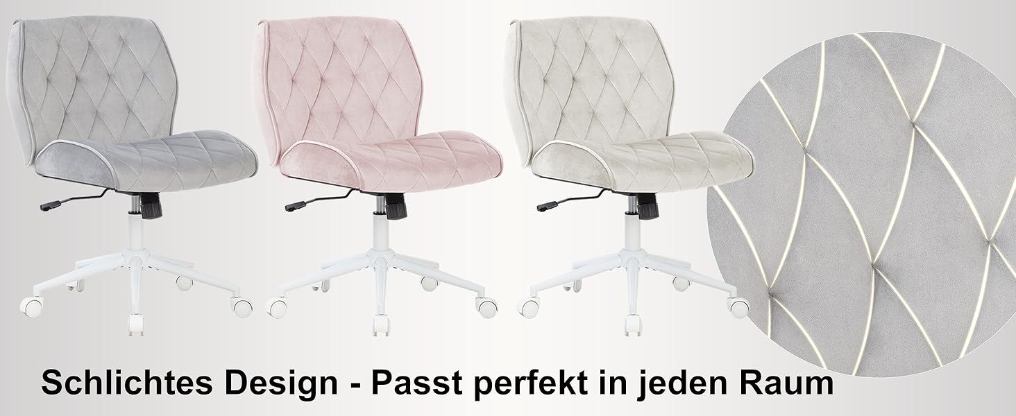 Крісло для дому та офісу Symino з регульованою висотою, функцією гойдання 12°, обшите штучною замшею, до 150 кг, сірий колір