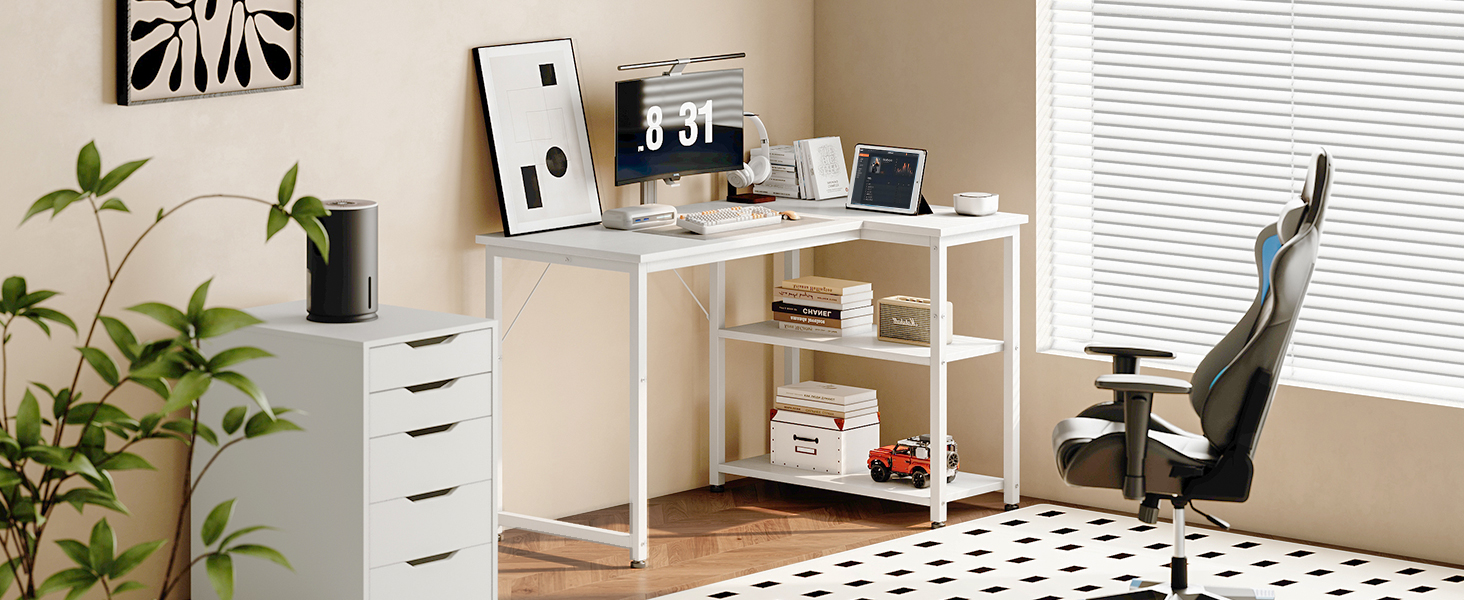 Ігровий стіл Coleshome, кутовий, з обертовим ящиком, 100x70 см, білий