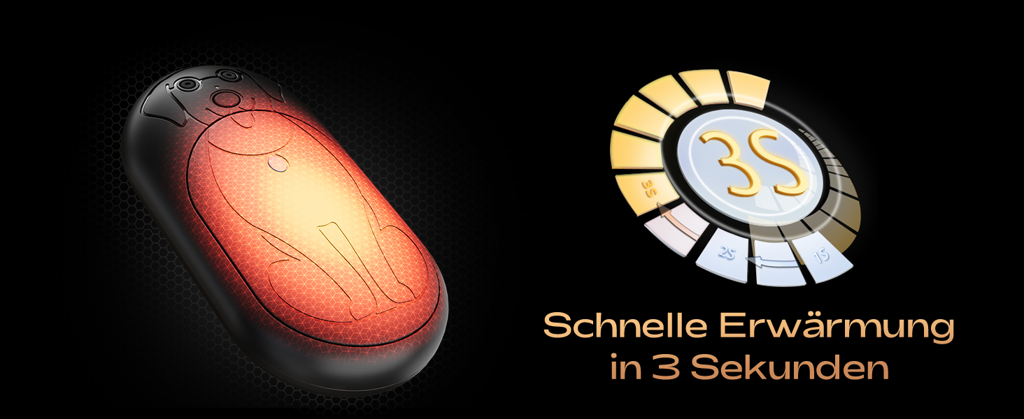 Електричний грієчка для рук Lepwings, 2 шт., 6000 mAh, USB-зарядка, 3 режими, 20 годин роботи, для активного відпочинку взимку, чорний