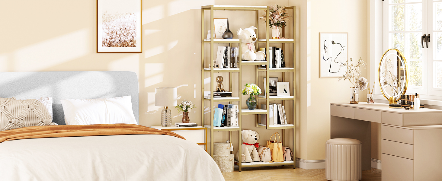 Стелаж YITAHOME для книг та речей, 5 ярусів, 30 x 100 x 180 см, білий, для офісу, вітальні, спальні