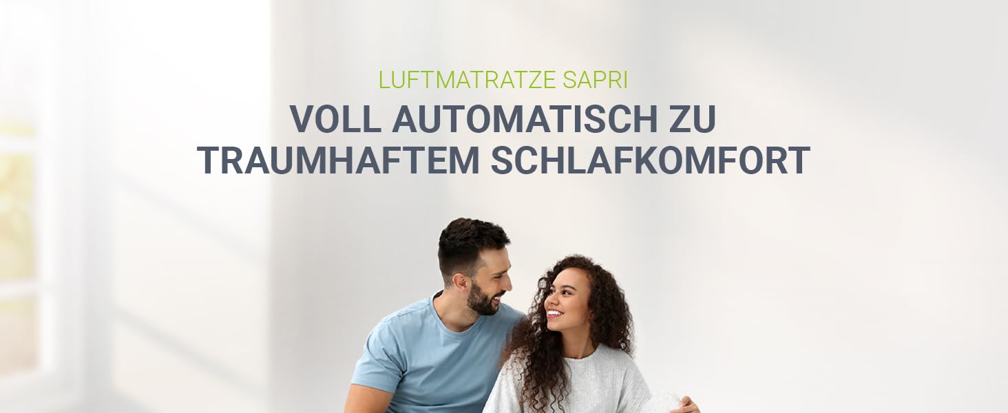 Надувний матрац Juskys самонадувний 150x200 см - двоспальний з вбудованим насосом - ідеально для гостей або кемпінгу - водонепроникний блакитний/білий (блакитний, двоспальний)