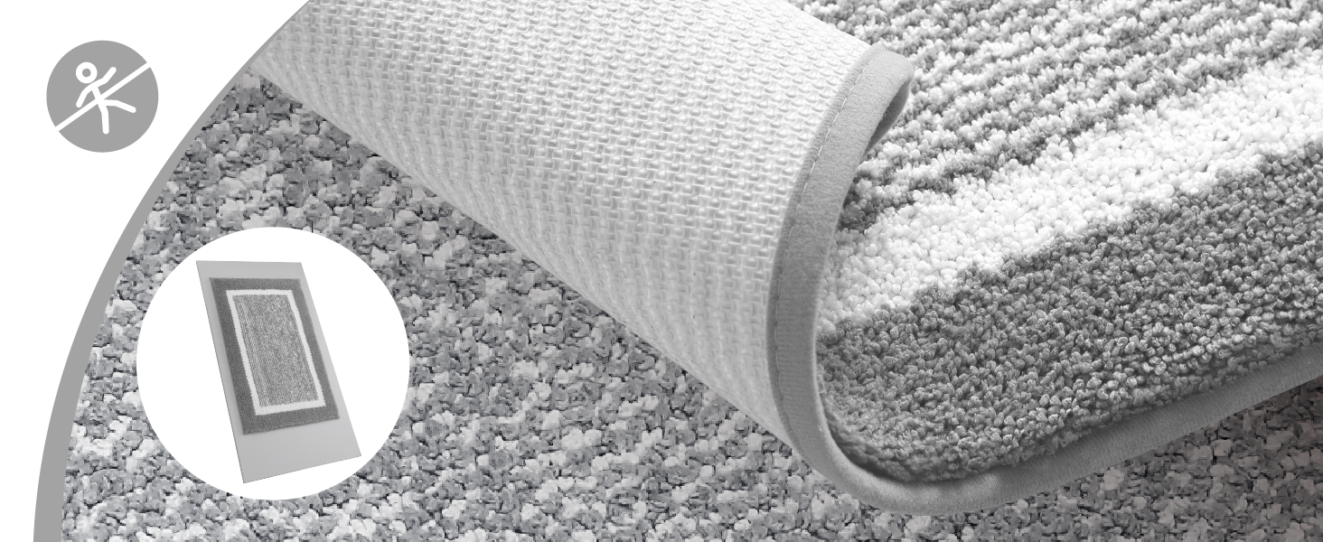 Килимок для ванної кімнати COLOR&GEOMETRY 60 x 110 см, сірий, нековзний, швидковисихаючий