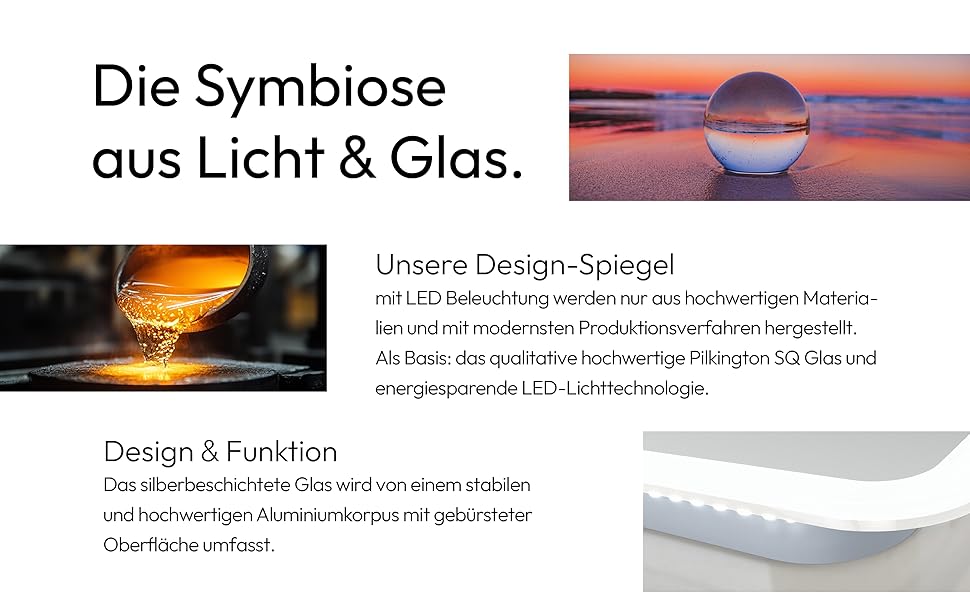 Дзеркало для ванної кімнати Talos Moon з підсвічуванням 120x70 см, вологостійке (Aluminium)