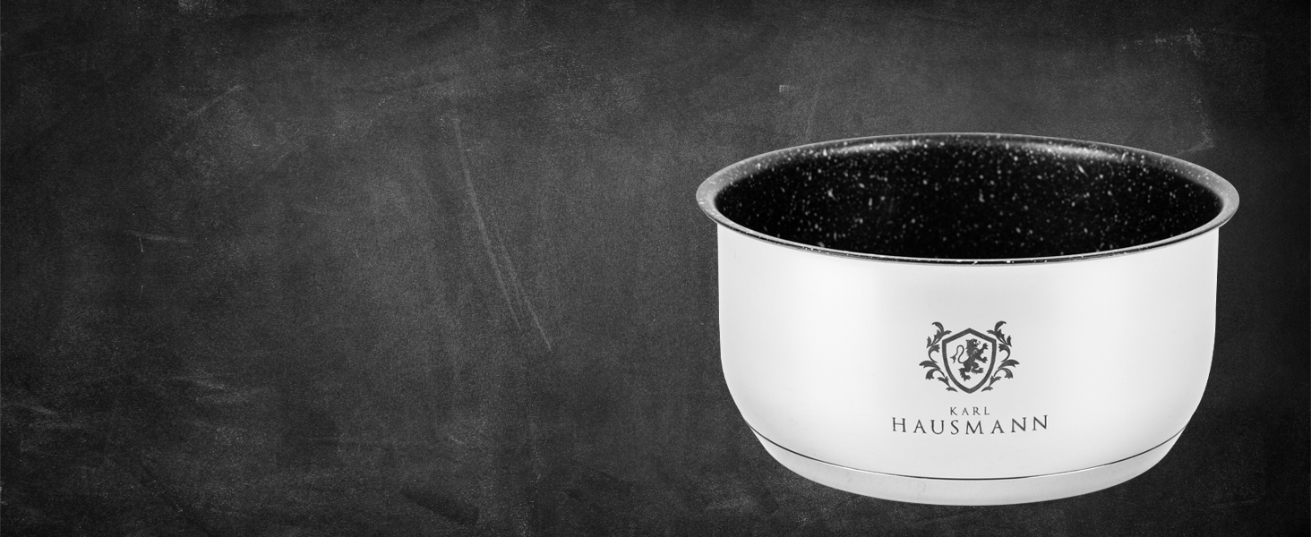 Набір каструль з знімними ручками (3 шт.) з нержавіючої сталі - сумісний з індукційними плитами. Набір каструль, сковорідок та посуду з гранітним покриттям