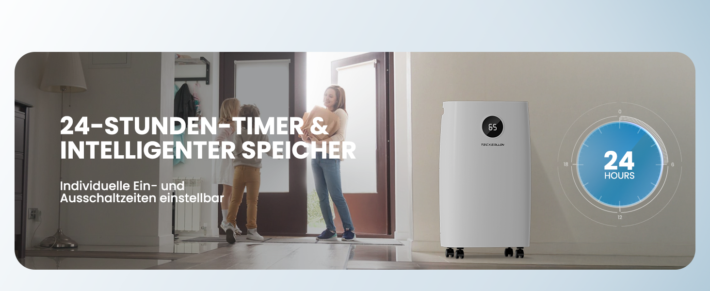 Електричний осушувач повітря 15L, 30㎡, для підвалу, з тачем, 2.5L бак, дренажний шланг, 46dB, таймер 24h, гарантія 3 роки