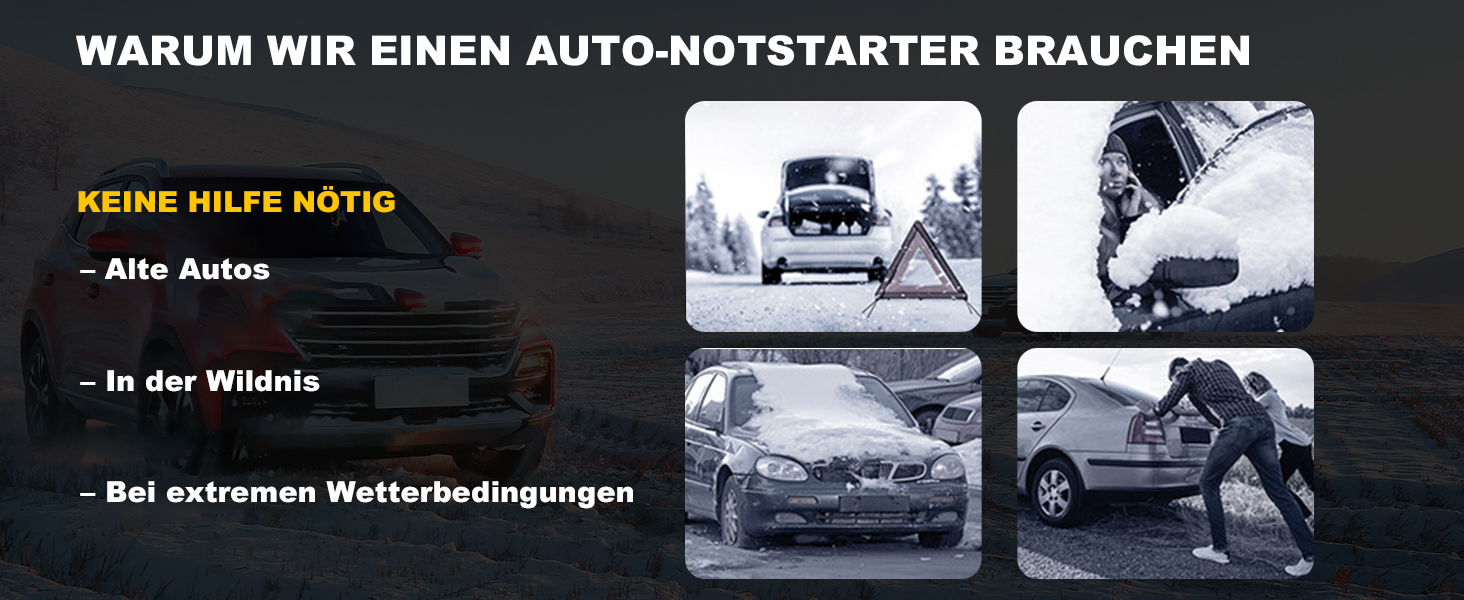 Powerbank Starthilfe 4000A: Зарядний пристрій для авто, SUV та мотоциклів з LED ліхтариком