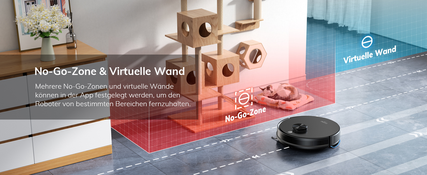 Робот-пилосос з функцією миття підлоги, автоматична станція самоочищення, лазерна навігація, зони заборони, 5000Pa, 5*2.5L мішки для пилу, 180 хвилин роботи, керування через додаток, для твердих підлог, килимів та шерсті тварин, S20