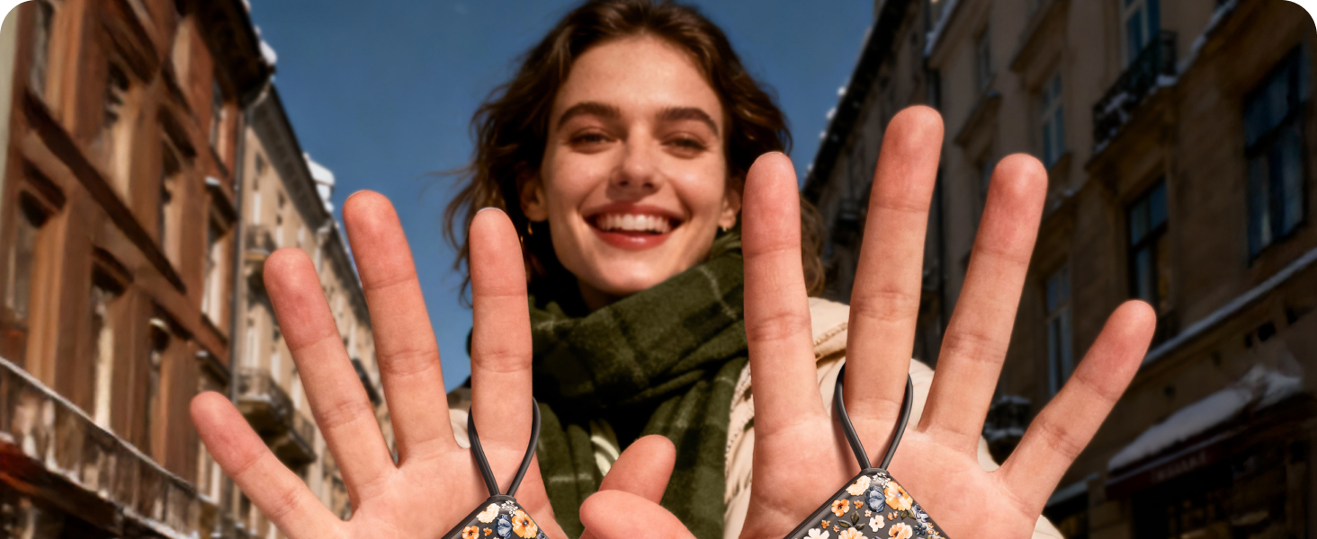 Електричні грілки для рук Ocoopa 2 шт., багаторазові, 4000mAh, USB, 3 режими нагріву, до 52°C, подарунок, для зимових видів спорту, подорожей та активного відпочинку, UT5 Nano Wiesengeflüster (Ocoopa x Artist Edition)