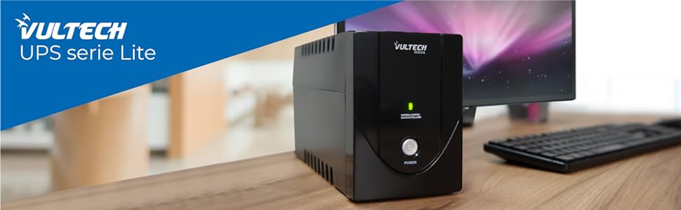 Джерело безперебійного живленн VulTech UPS800VA-LITE, ДБЖ Black Lite серії 800 ВА 440 Вт