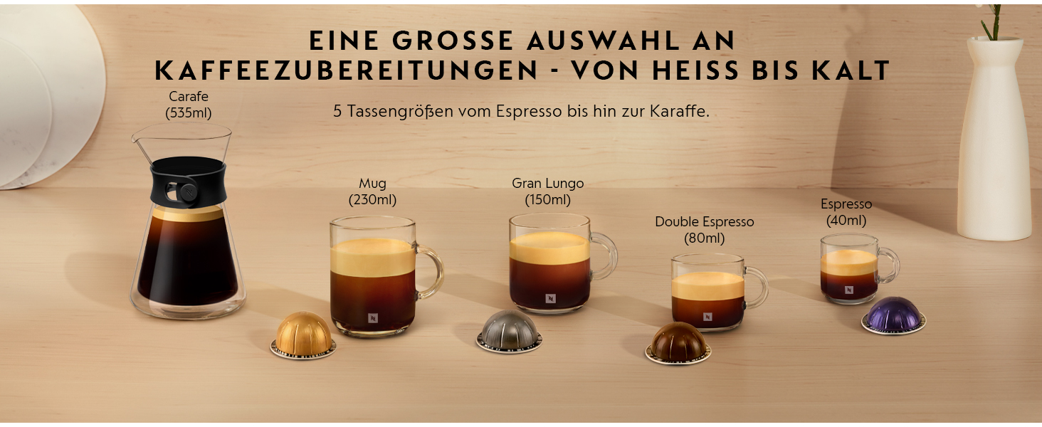 Nespresso Krups XN910B Vertuo Next: Кавомашина капсульна, 1.1л, розпізнавання капсул, 6 розмірів, сірий