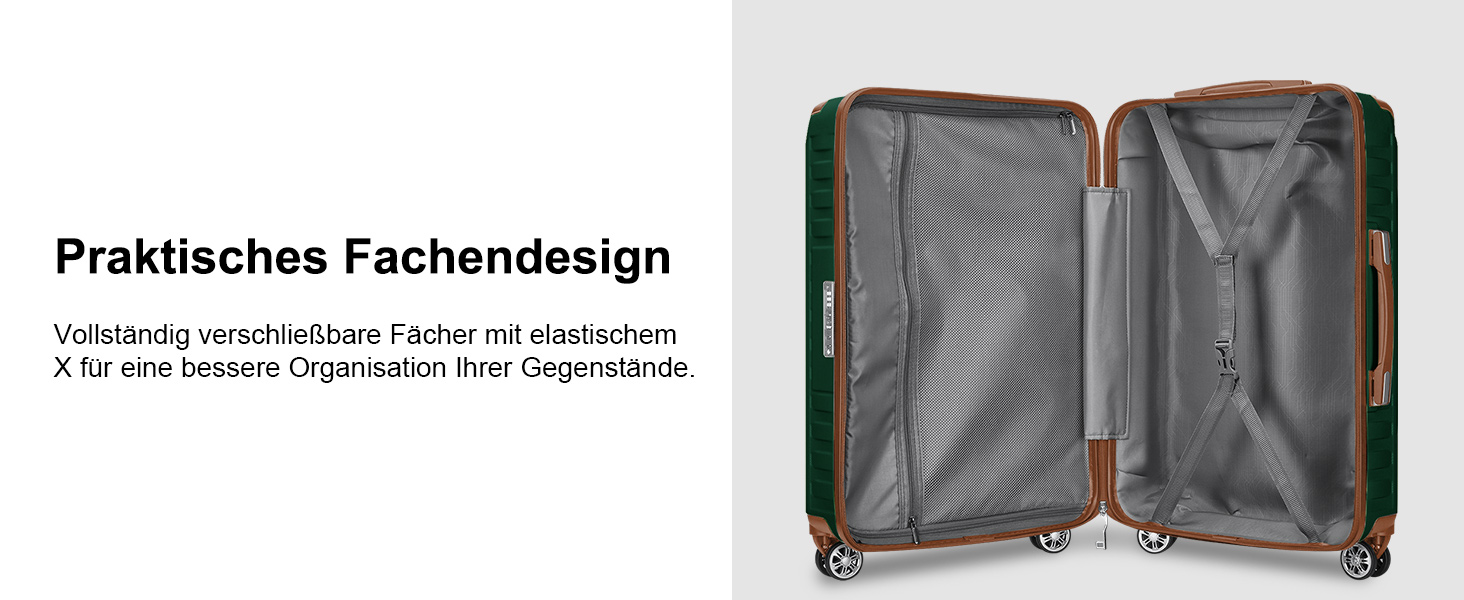 Набір дорожніх валіз Melalenia 7 предметів, легка жорстка оболонка, 4 колеса, TSA-замок, включаючи косметичку, сумку та рюкзак (Зелений)