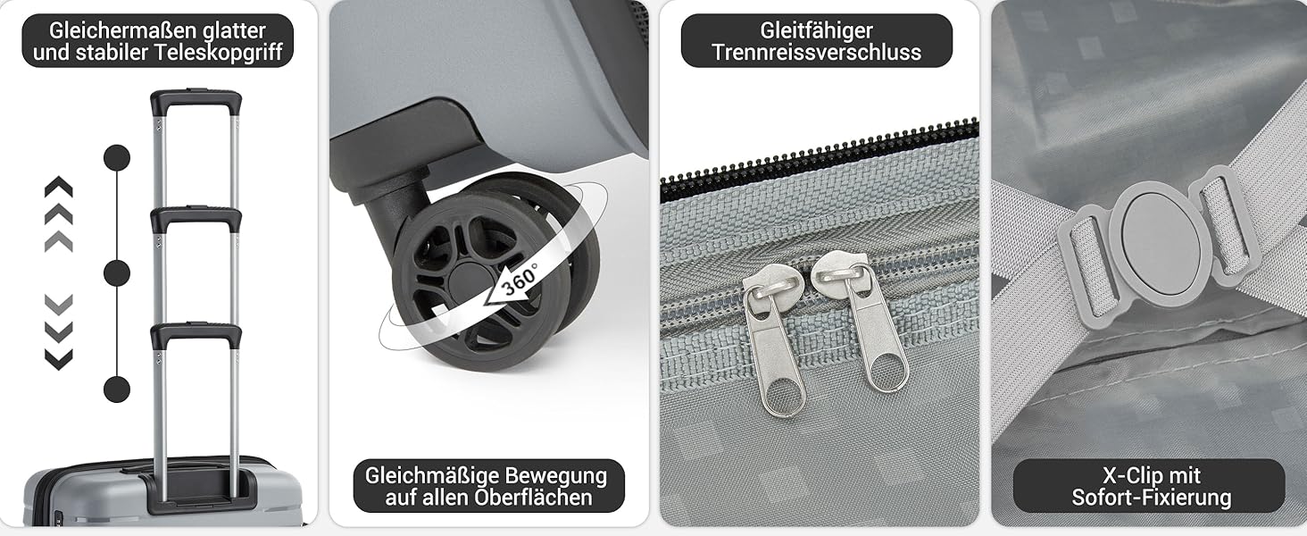 Чемодан KONO середнього розміру з жорстким корпусом, PP, з 4 колесами, розширюваний, легкий, з тримачем для напоїв та TSA замком (зелений, L)