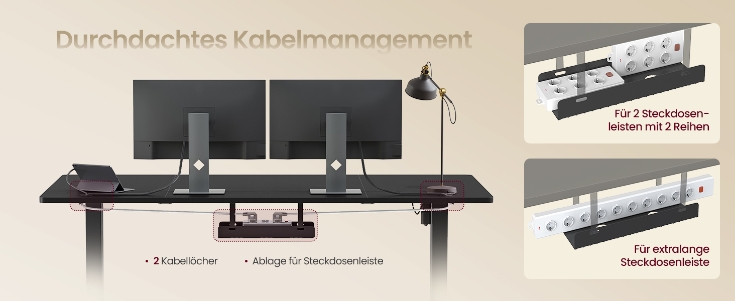 Регульований стіл VASAGLE 160x80 см, чорний: стоячий стіл з USB-C, органайзер для кабелів, пам'ять позицій, нагадування про сидіння для офісу LSD146BZ02
