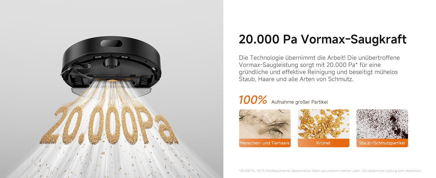 Робот-пилосос з вологим прибиранням Dreame L10s Pro Gen3 (D20 Air Plus), потужність всмоктування 13000 Па, система DuoScrub, підйом мопів 7 мм, акумулятор 5200 мАг, чорний