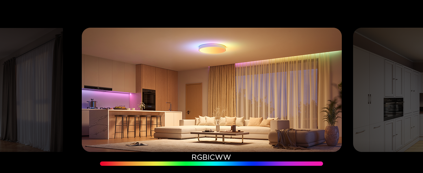 Розумна світлодіодна стельова лампа Govee RGBIC, 48.5W, 4300лм, кругла, Ø38см