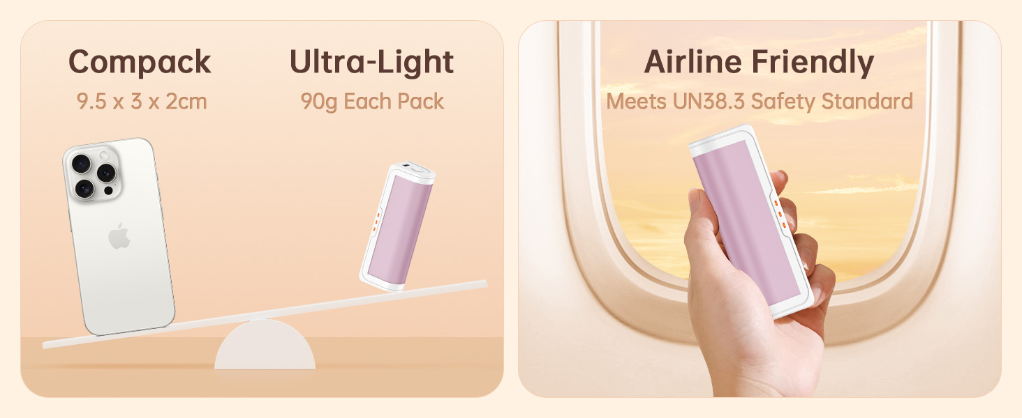 Jonwall Електричні грілки для рук, перезаряджаються, 2 шт., USB, 3 рівні нагріву, для кемпінгу, гольфу, подарунок для жінок та чоловіків (Рожевий)