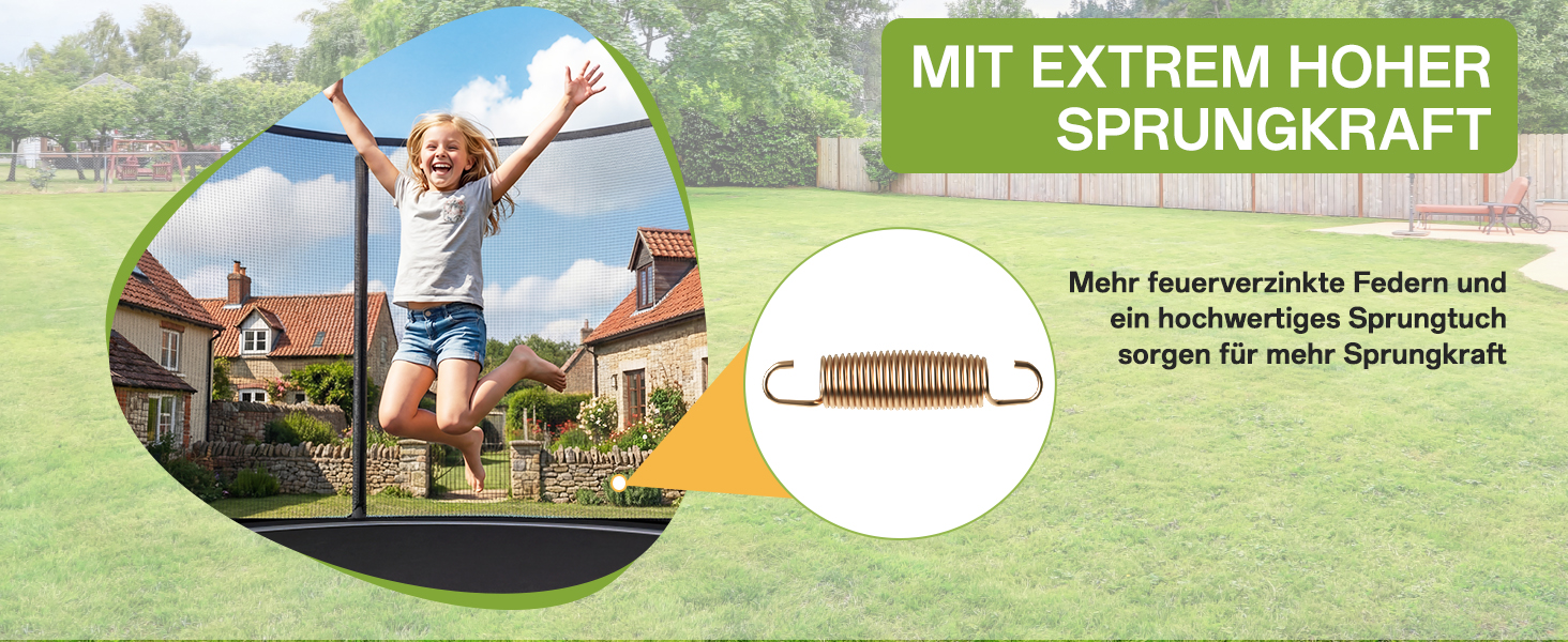 Батут JUMMICO вуличний з сіткою безпеки 183 см (чорний) - Комплект з аксесуарами для монтажу