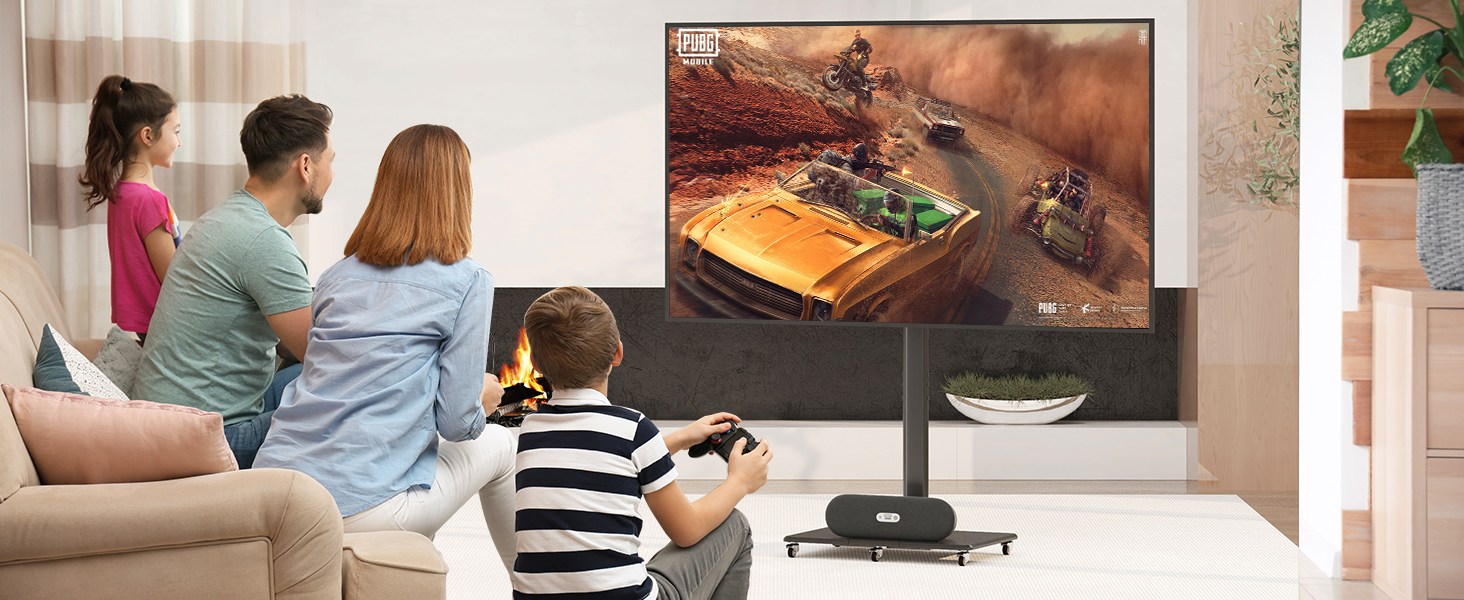 Підставка для телевізора на колесах, регульована по висоті, для екранів 42-70 дюймів, до 40 кг, VESA 600x400 мм