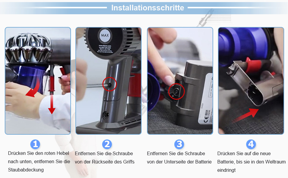 Акумулятор 21.6V для пилососа Dyson V6 (DC58, DC59, DC61, DC62, DC72, DC74, SV03, SV05, SV06, SV07, SV09) Animal, Trigger, Fluffy, Absolute — замінний Li-ion