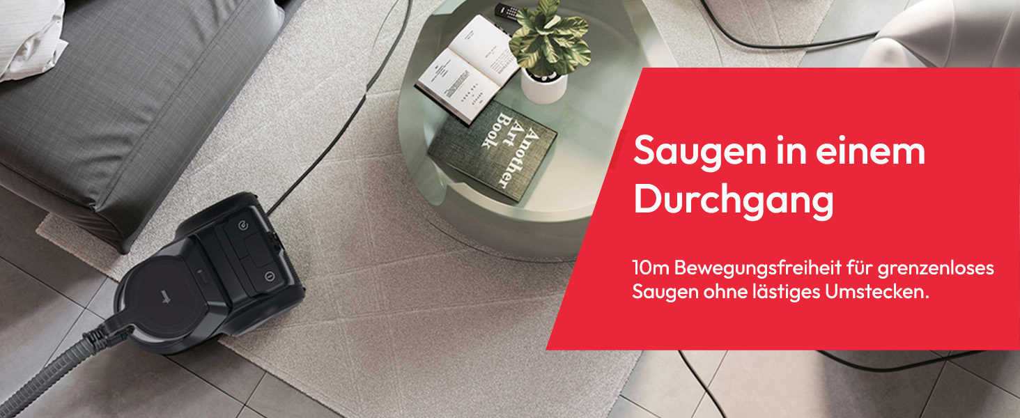 Пилсос Hoover HP1 без мішка, 850W, 2L, EPA-фільтр, аксесуари, радіус дії 7.5м, для твердих поверхонь та килимів