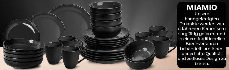 Набір з 6 кавових чашок Miamio Le Papillon, 350 мл, чорний колір