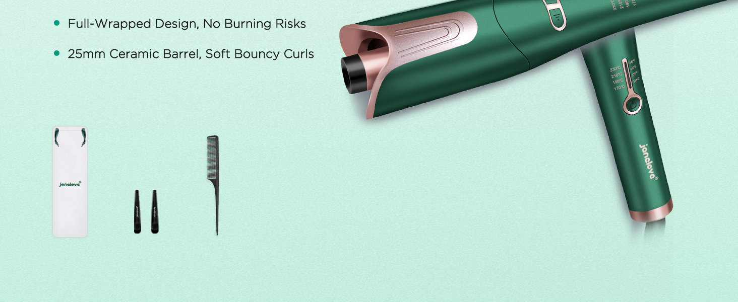 Автоматичний локон Janelove для довгих волосся, 25 мм, негативні іони, 4 температури
