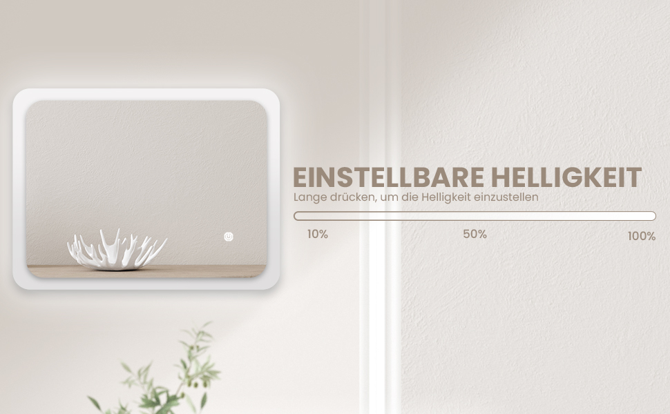 Дзеркало для ванної кімнати з підсвічуванням | LED дзеркало | IP54 вологостійке | Сенсорне керування | Настінне дзеркало (70x50 см)