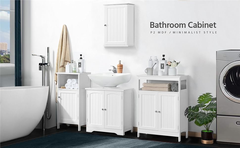 Шафа навісна Yaheetech з однією дверцятами, 35x21x55 см (білий)