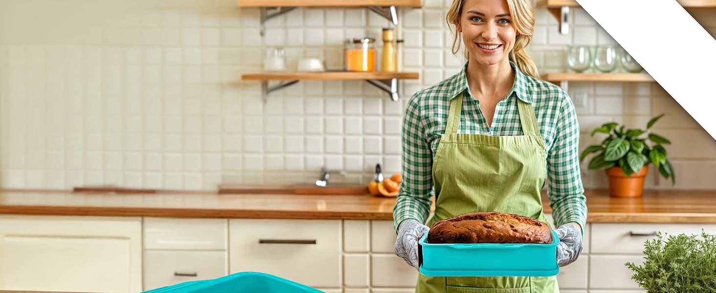 Силіконова форма для випічки тортів з антипригарним покриттям (з скляною основою XL) (Квадратна форма)