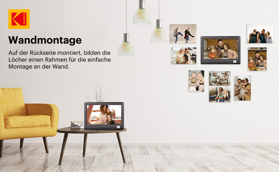 Цифровий фотоальбом Kodak 10 дюймів з Wi-Fi, акумулятор 4000mAh, 32GB, IPS HD сенсорний екран, автоповорот, для обміну фото та відео