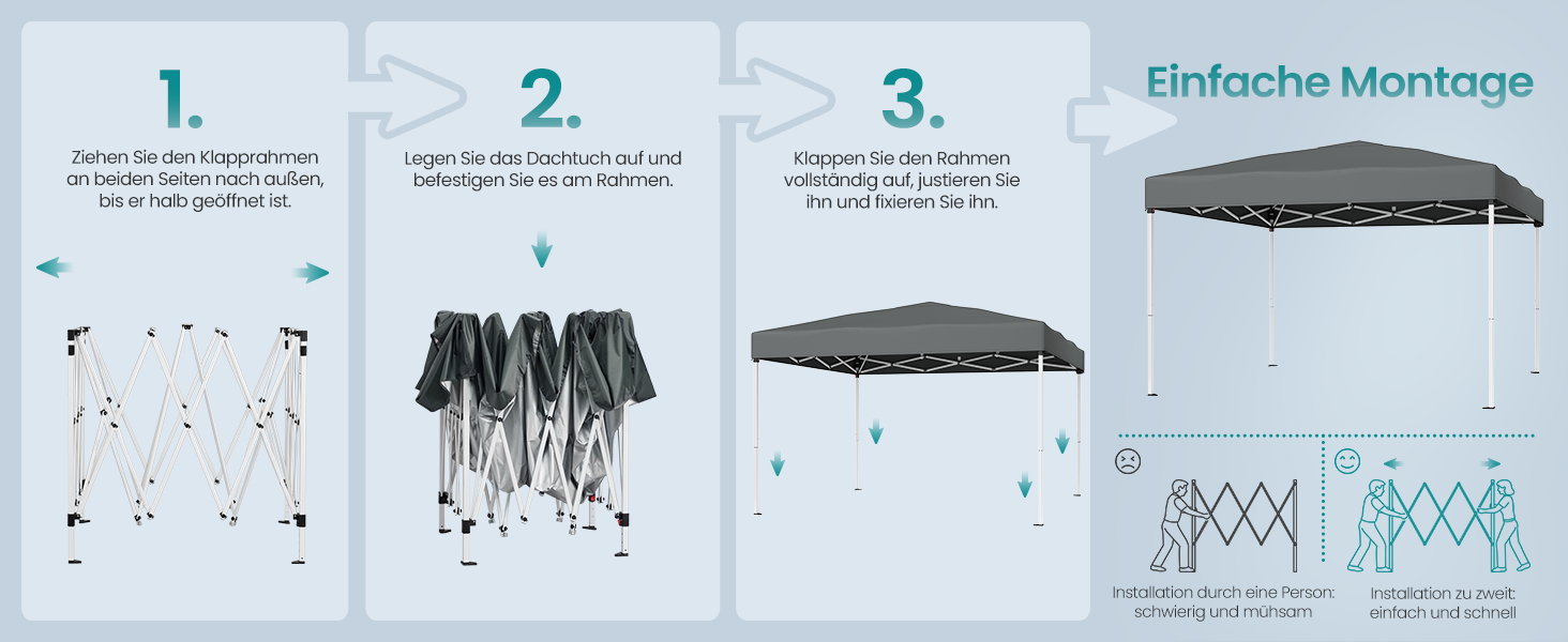Павільйон SONGMICS 3x3 м, садовий, для відпочинку, захист від сонця та дощу, портативний, сірий GCT102GZ01