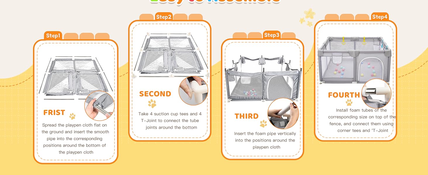 Манеж дитячий CHOLY для немовлят та малюків 128x128 см, сірий. Безпечний, з сіткою, м'яким захистом, легко збирається