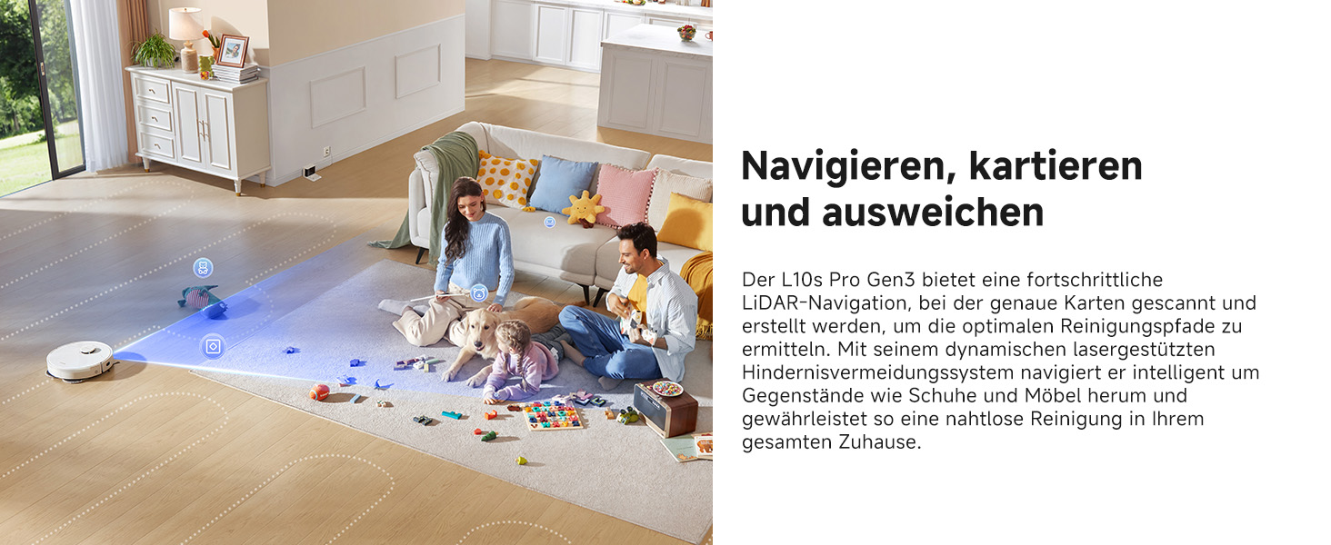 Робот-пилосос Dreame L10s Pro Gen3: потужність 13000 Pa, DuoBrush для шерсті тварин, унікальна система очищення кутів, автоматичне самоочищення, уникнення перешкод LDS-навігацією з лазером, суха та волога прибирання, для твердих підлог та килимів, акумулятор 5200 mAh