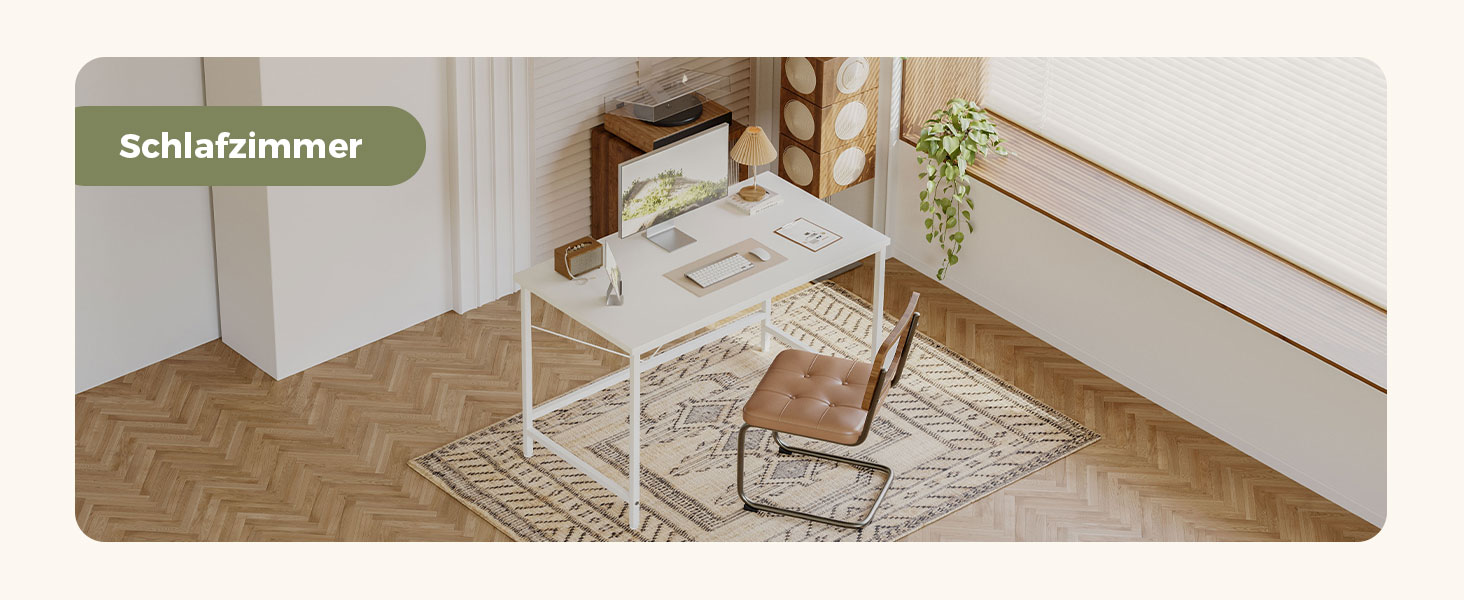 Комп'ютерний стіл Mericonia 120 см, ігровий стіл для невеликих приміщень, білий стіл для дому та офісу, стіл для студентів