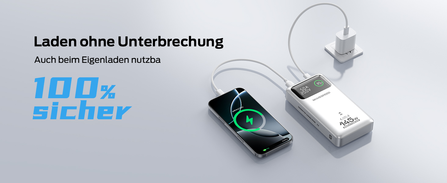 Power Bank MOVESPEED 145W 25000mAh з 3 USB-портами, PD 3.1, Digital Display - для ноутбуків, iPhone, Galaxy, iPad