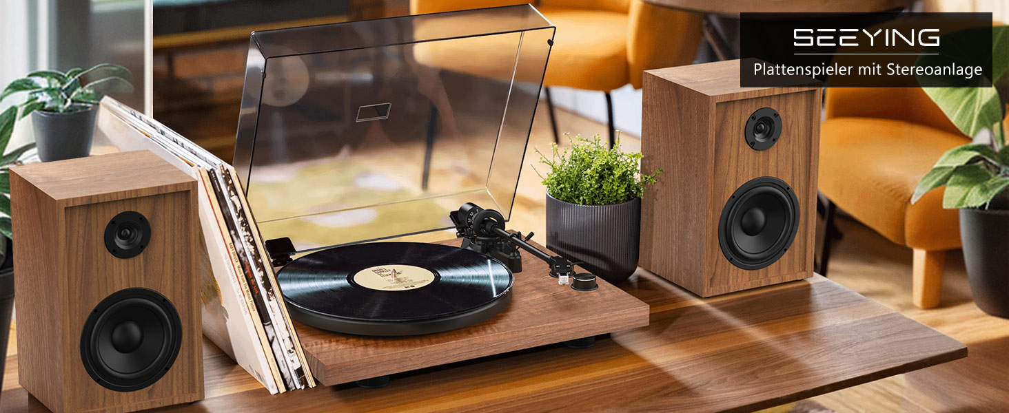 Вініловий програвач з Bluetooth, зовнішніми 36 Вт колонками, Hi-Fi системою, магнітною головкою, USB-записом, автостопом, вбудованим фонокоректором, 33/45 об/хв