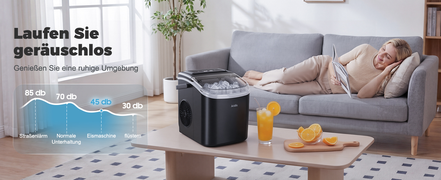 Льодогенератор Kleine 9 кг/добу, самоочищення, 2 розміри кубиків льоду, чорний