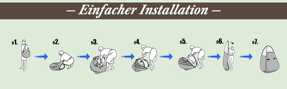 Намет переодягання Relax4Life з системою Pop-up, душовий намет, туалетний намет з вікном, намет-кімнату з поліестеру, 120 x 120 x 190 см, камуфляж Flecktarn