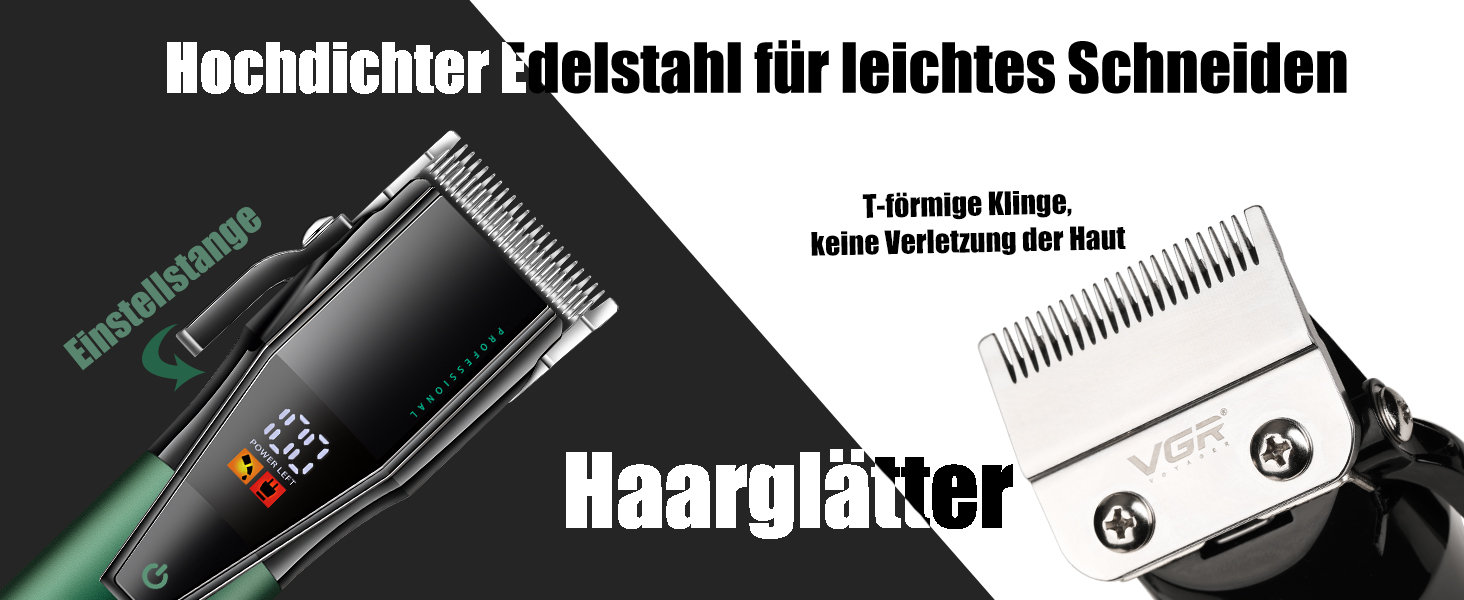 Професійна машинка для стрижки волосся VGR для чоловіків, набір машинок і тримерів, бездротова/бездротова зі світлодіодним дисплеєм