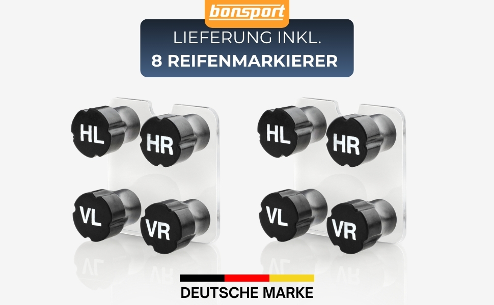 Стійка для шин Bonsport, до 225 мм, на колесах - органайзер для 8 шин з маркерами, вантажопідйомність 100 кг