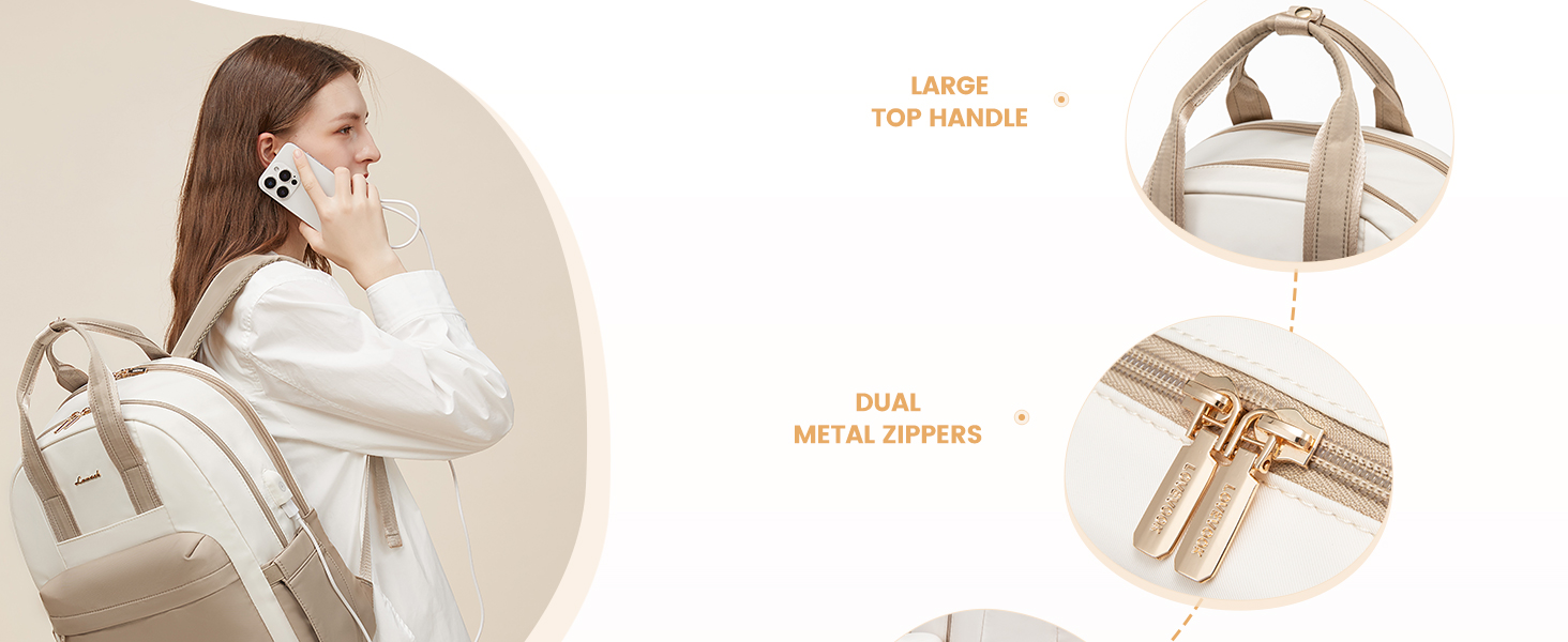 LOVEVOOK Рюкзак для жінок, 15.6 дюймів, рюкзак для школи, дівиччий рюкзак з відділенням для ноутбука, водонепроникний, для подорожей, роботи, навчання, рюкзак для університету, офісу, відпочинку, 15.6 дюймів, 1 світло-зелено-бежевий