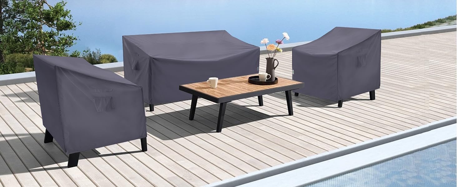 Захисний чохол для саудового дивану F&J Outdoors, водонепроникний, UV-стійкий, сірий, 208x99x89/61 см