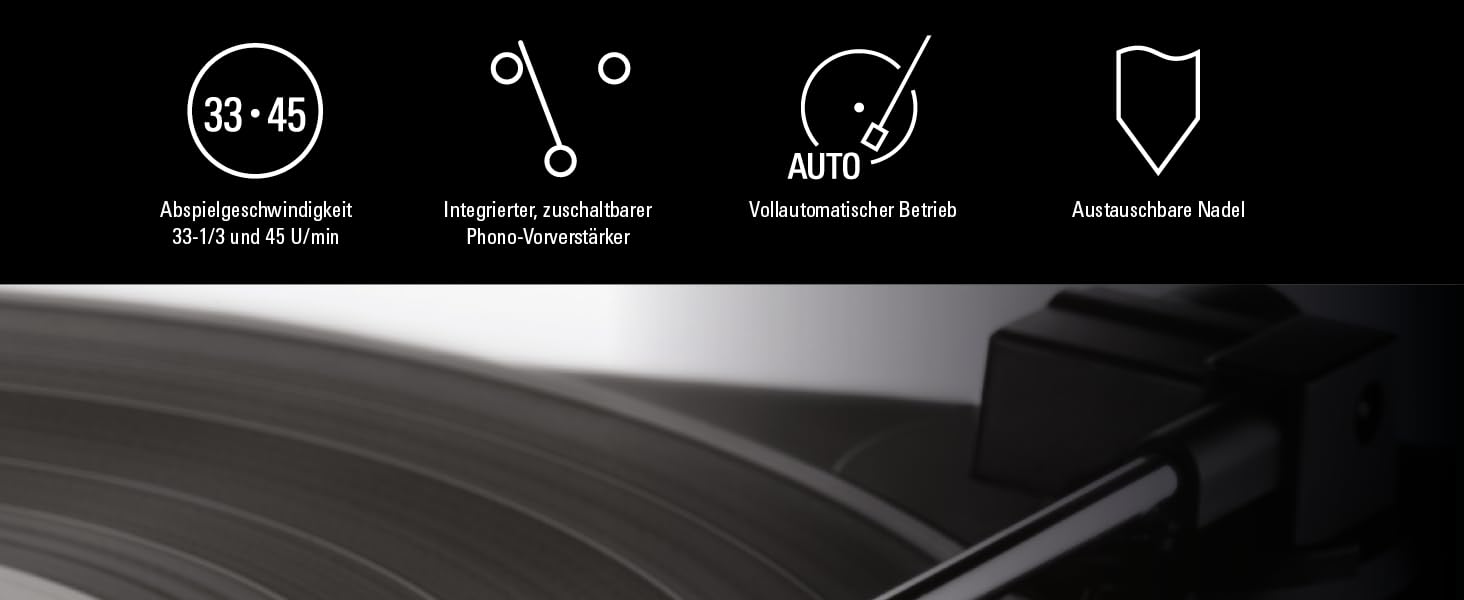 Програвач вінілу Audio-Technica LP60XBTBK з Bluetooth, автоматичний, ремінний привід, чорний, аналоговий стерео