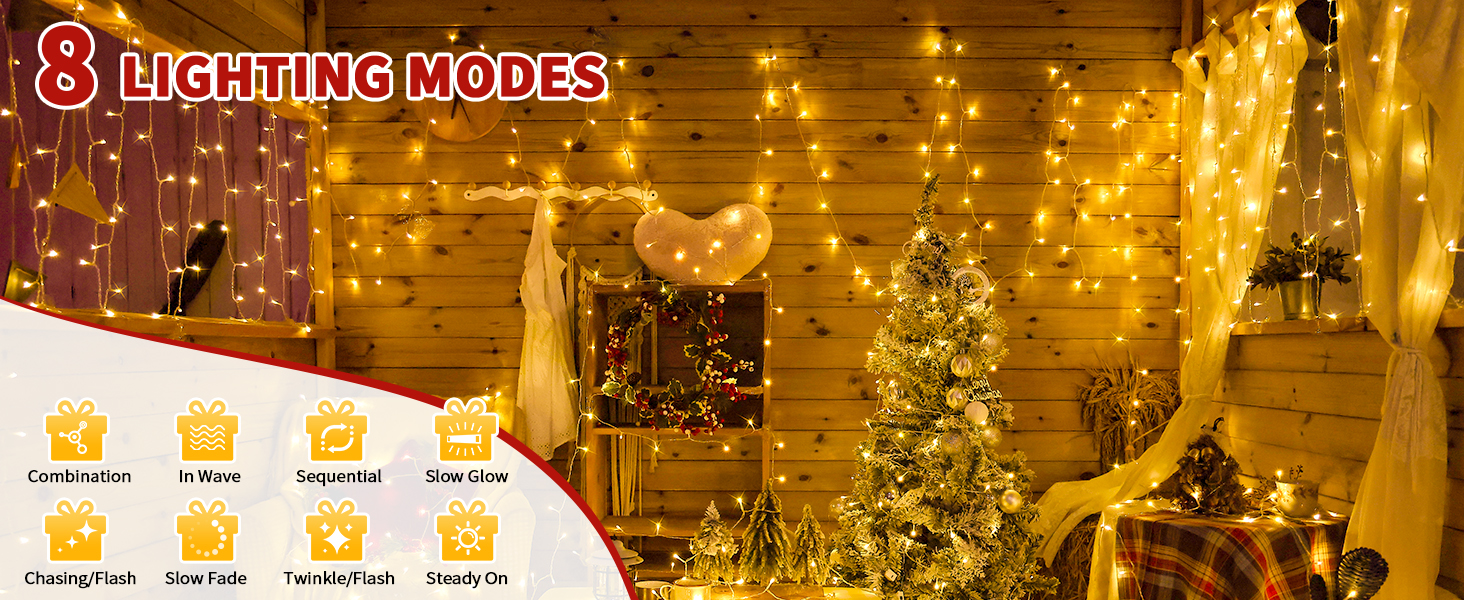 Світлодіодна гірлянда Auriostar для вулиці 60м, 600 LED, теплий білий колір, з таймером