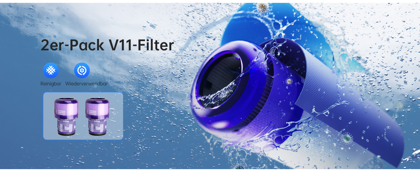 Акумулятор Morpilot V7 8000mAh для пилососа Dyson V7 SV11 Animal, Motorhead, Pro, Trigger, Fluffy + фільтри (V11 8.0Ah)