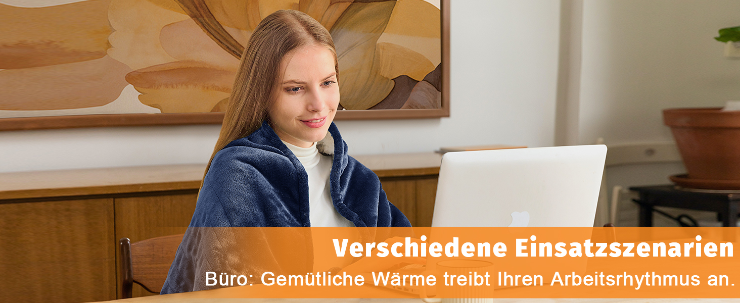 Електрична ковдра BOMOVA з автовимкненням, плюшева ковдра для дому, 10 режимів нагріву, таймер, 130x180 см (Блакитна)