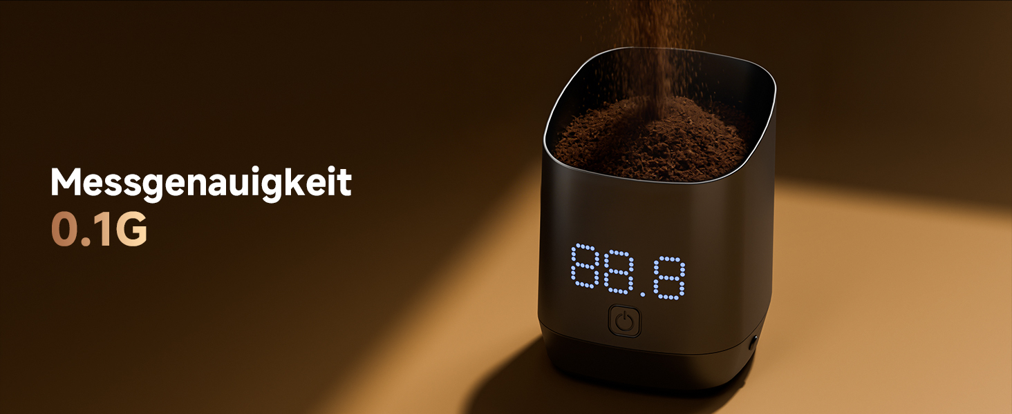 Кавова вага цифровa Kaffeewaage з LED-дисплеєм, акумуляторна, точність 0.1г, до 500г для бариста та поціновувачів кави