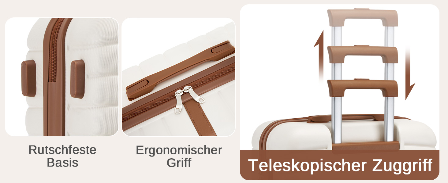 KONO Чемодан-валіза середнього розміру 66см з ABS+PC, валіза на колесах з замком-кодом (темно-зелений/коричневий)