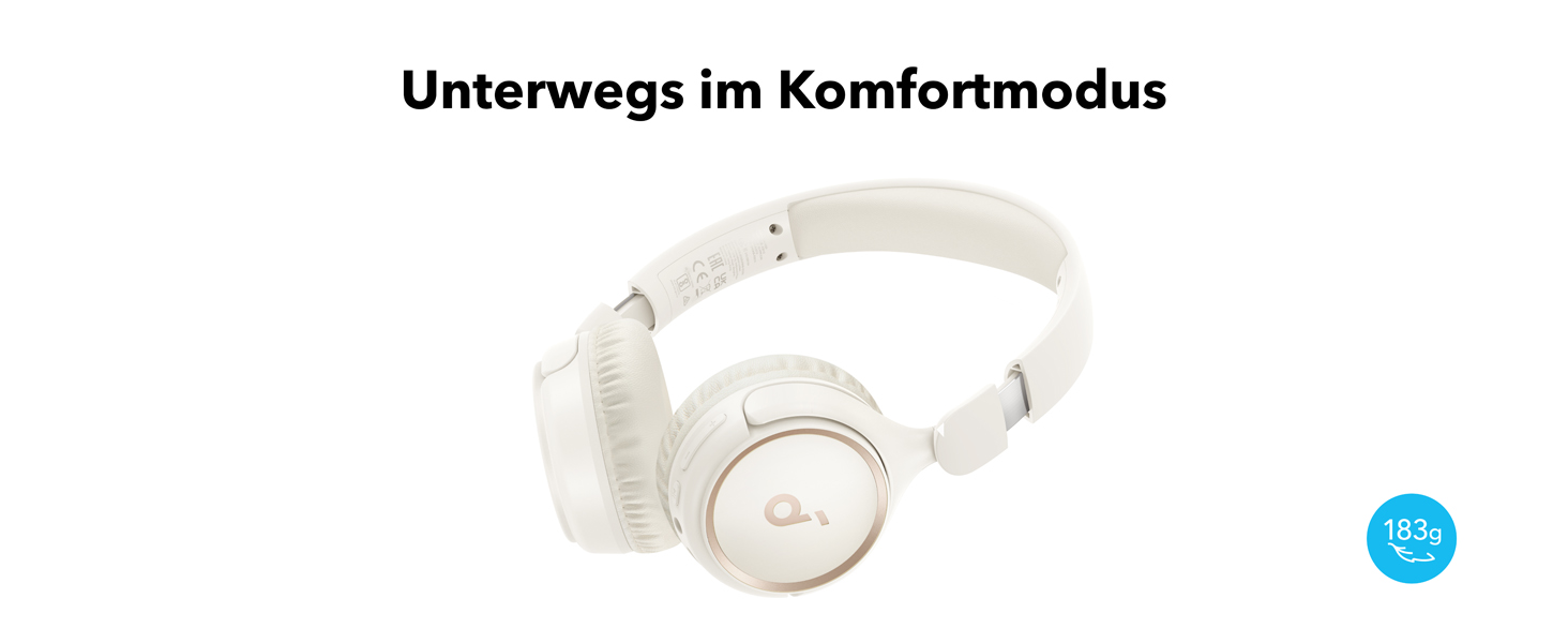 Бездротові накладні навушники soundcore H30i, складні, відтворення 70 годин, Bluetooth 5.3, керування програмами, перлинно-білий